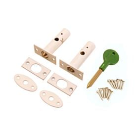 White Door Security Bolt (2 Pack)