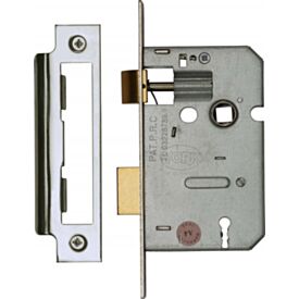 64mm Nickel Plated 3 Lever Mortice Sashlock