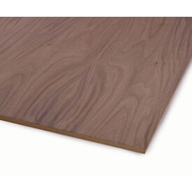 2440 x 1220 x 6mm MDF Crown Cut Black Walnut Veneered
