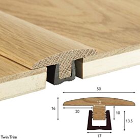 900mm Solid Light Oak T Piece Threshold Lacquered