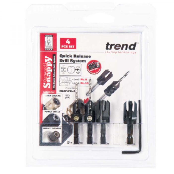 Trend SNAP/PC/A Snappy Countersink  Plug Cutter Set (4 Pack)