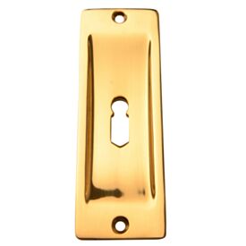 119 x 40mm Brass Sliding Door Flush Pull & Keyhole