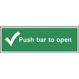 Plastic Fire Sign 540mm x 90mm Push Bar to Open
