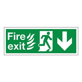 Fire Exit Running Man 400 x 150mm Plastic Fire Sign