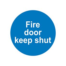Plastic Fire Sign 100mm x 100mm Fire Door Keep Shut