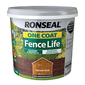 Ronseal RSLOCFLHG5L Harvest Gold One Coat Fencelife 5 Litre