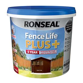 Ronseal RSLFLPPDO5L Dark Oak 5 Year Fencelife Plus 5 Litre