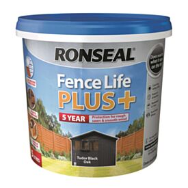 Ronseal RSLFLPPCTBO5 Black Oak 5 Year Fencelife Plus 5 Litre