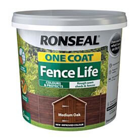 Ronseal RSLOCFLMO5L Medium Oak One Coat Fencelife 5 Litre