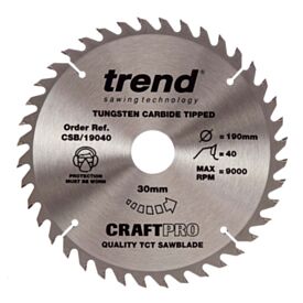 Trend Craft 19040 190mm 40 Tooth Circular Saw Blade