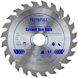 Faithfull FAIZ19024 190mm 24 Tooth TCT Circular Saw Blade