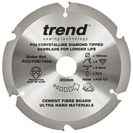 Trend 1906 190mm 6 Tooth Fibre Cement Circular Saw Blade