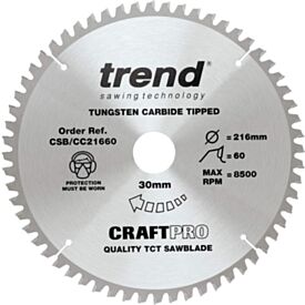 Trend Craft CC21660 216mm 60 Tooth Circular Saw Blade