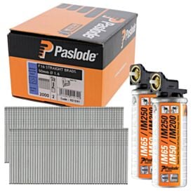 Paslode 921591 F16 x 50mm 2000 Galv Nails & 2 Fuel Cells