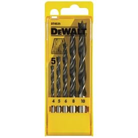 DeWalt DT4535 Wood Brad Point Drill Set 4,5,6,8,10mm
