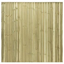 Green Closeboard Feather Edge Fence Panel 1830 x 1800mm