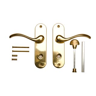 Zurich Lever Bathroom Plate Polished Brass