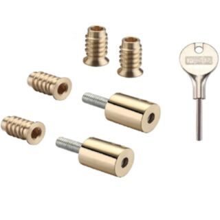Brass Locking Sash Stops & Key (2 Pack)
