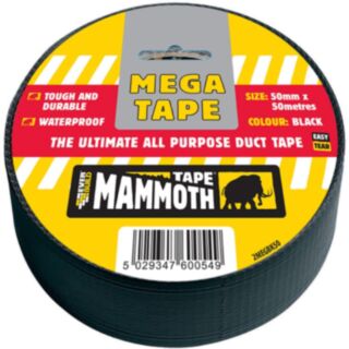 Everbuild 2MEGBK50 Mammoth Black Duct Tape 50mm x 50m