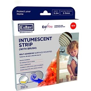 Exitex Self Adhesive Intumescent Strip With Brush White 5.2m