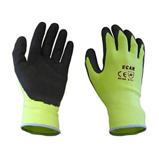 Scan SCAGLOLATYL Latex Foam Coated Hi-Vis Gloves (Pair)