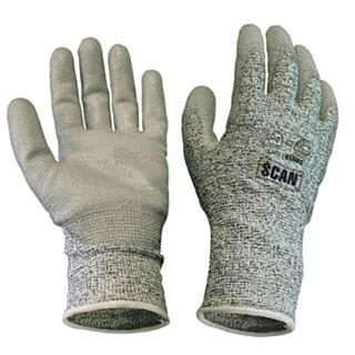 Scan Gloves - Grey PU Coated Cut 5 SCAGLOCUT5 (pair)