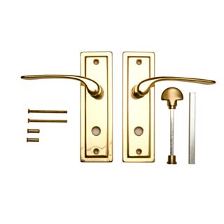 Milano Lever Bathroom Plate Polished Brass