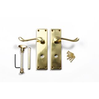 Victorian Scroll Lever Bathroom Polished Brass