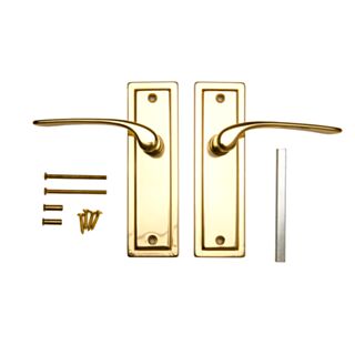 Milano Lever Latch Plate Polished Brass