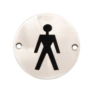 Round Sign Male Symbol 75mm Stainless Steel