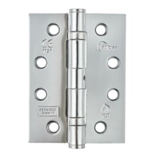 100mm Fire Door Hinges & Intumescent Pads Set Chrome Grade 13 (3 pack)
