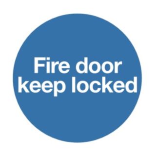 Fire Door Keep Locked 100 x 100mm Plastic Fire Sign