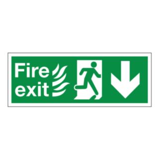Plastic Fire Sign 400mm x 150mm Fire Exit Running Man