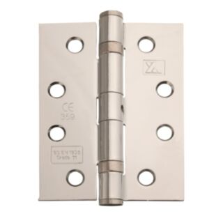 100mm Fire Door Hinges & Intumescent Pads Set Satin Stainless Steel Grade 13 (3pc)