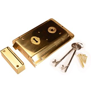 Rim Lock 6 x 4 Brass