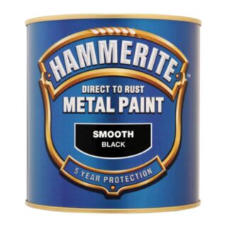 Hammerite HMMSFBL750 Black Smooth Metal Paint 750ml