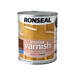 Ronseal Quick Drying Varnish 750ml Satin Dark Oak