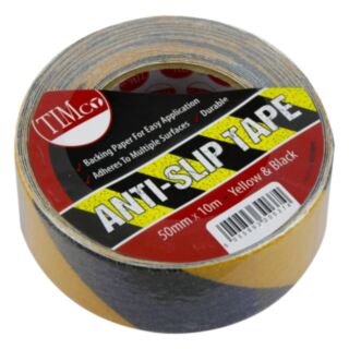 Timco Anti-Slip Black & Yellow P60 Grit Tape 50mm x 10m