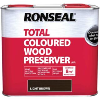 Ronseal RSLTTWPLB25L Light Brown Wood Preserver 2.5 Litre