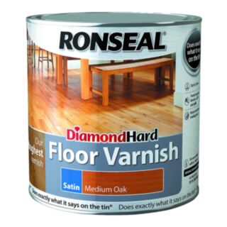 Ronseal Diamond Hard Floor Varnish 2.5ltr Medium Oak