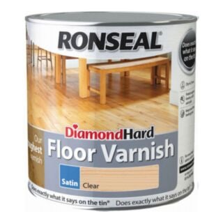 Ronseal Diamond Hard Clear Floor Varnish Satin 2.5ltr