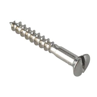 Woodscrew Slotted Chrome Csk 4 x 3/4 Pack of 25
