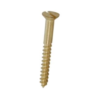 Slotted Brass Countersunk Woodscrew 8 x 2 (15 Pack)