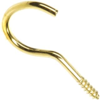 Cup Hook Shouldered 19mm Electro Brass Pack of 6