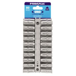 Rawlplug Uno Universal Plug Grey 68-615 (Card Of 80)