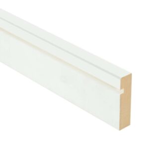 18 x 69mm fin. Primed MDF One Groove and Chamfered Architrave
