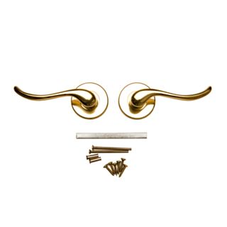 Zurich Lever Latch On Rose Polished Brass