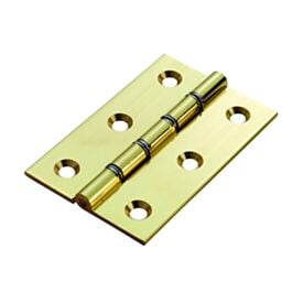 75mm Double Washered Butt Hinge Polished Brass (Pair)