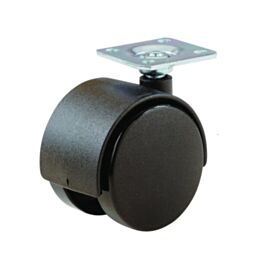 Twin 50mm Wheel Castor Plate Black (2 Pack) 24437