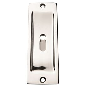 119 x 40mm Chrome Sliding Door Flush Pull & Keyhole